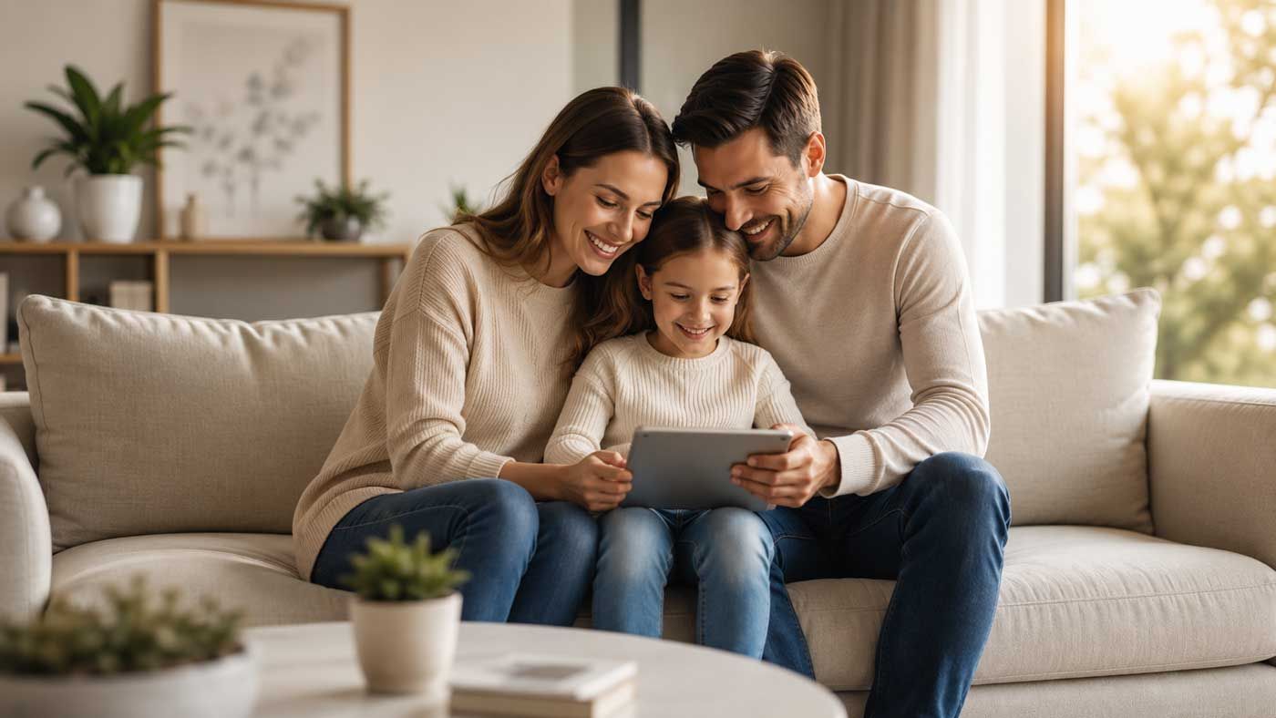 Götz Real Estate, Familienzeit im gemütlichen Wohnzimmer