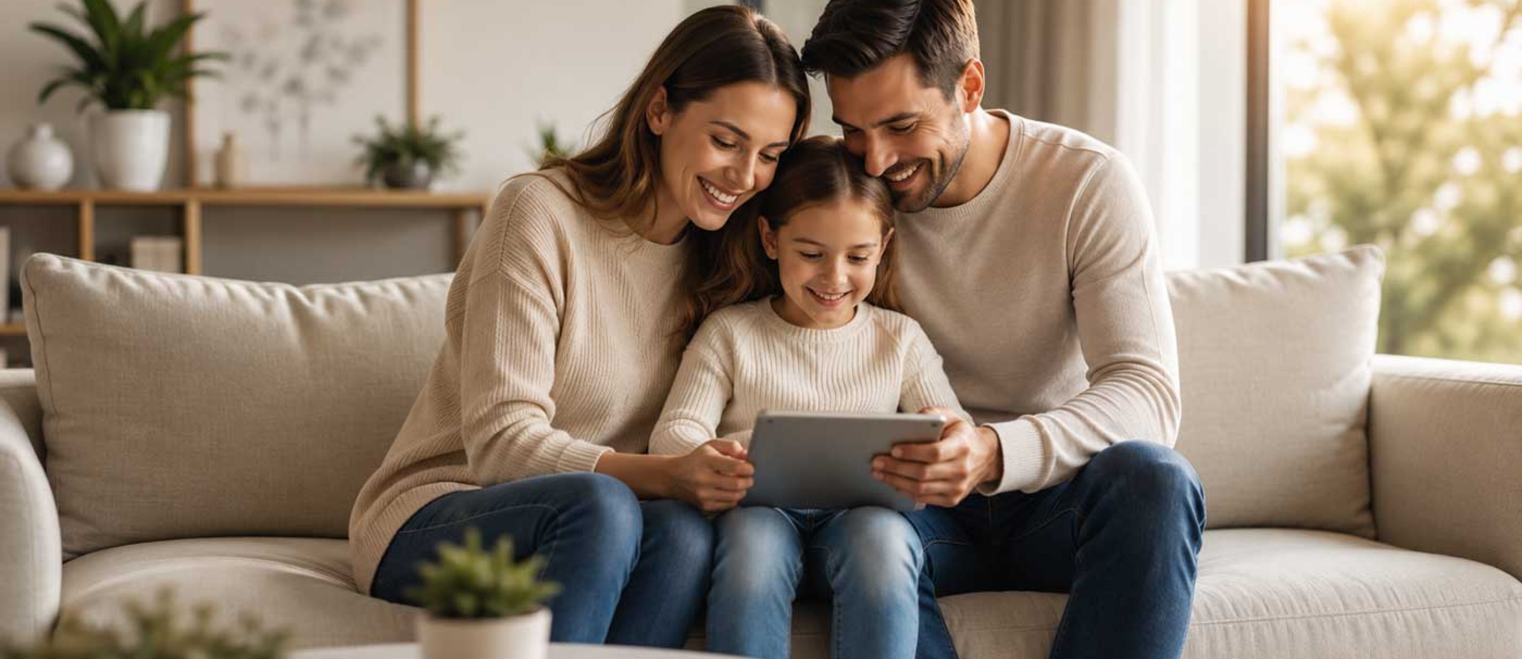 Götz Real Estate, Familienzeit im gemütlichen Wohnzimmer